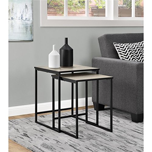 Ameriwood Home Stewart Nesting Tables, Weathered Oak