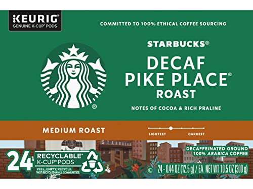 Starbucks Decaf Pike Place Roast, K-Cup for Keurig Brewers, 96 Count