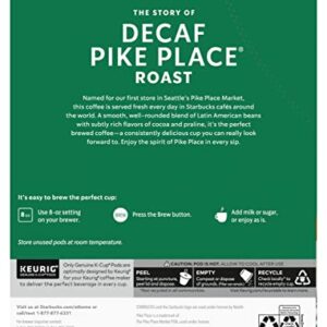 Starbucks Decaf Pike Place Roast, K-Cup for Keurig Brewers, 96 Count