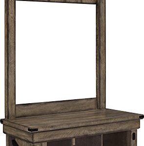 Ameriwood Home Wildwood Wood Veneer Entryway Hall Tree with Storage Bench, Rustic Gray