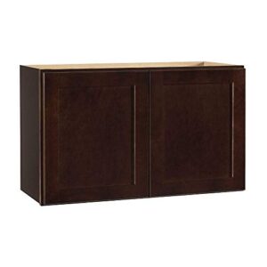 hampton bay kw3018-sjm rsi home products shaker wall bridge cabinet, java, 30″ x 18″