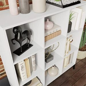 Sauder North Avenue White 9-Cube Cubby Organizer Bookcase, White Finish