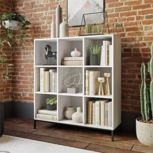 Sauder North Avenue White 9-Cube Cubby Organizer Bookcase, White Finish