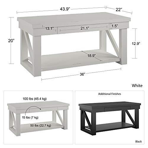 Ameriwood Home Crestwood, Black Coffee Table