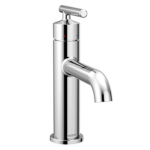 Moen Gibson Chrome One-Handle Single Hole Modern Bathroom Sink Faucet with Optional Deckplate, 6145