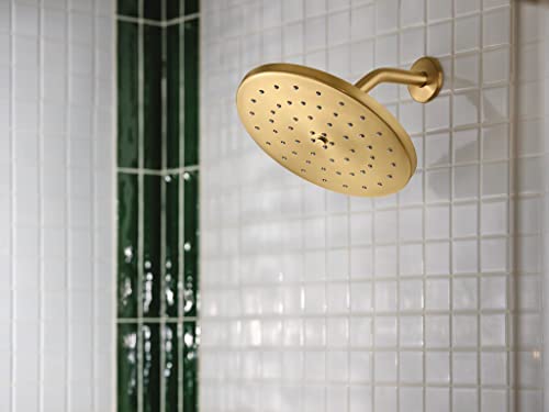 Moen S112BG Waterhill 10-Inch Single Function Showerhead with Immersion Rainshower Technology, Brushed Gold