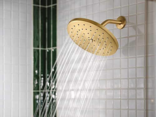 Moen S112BG Waterhill 10-Inch Single Function Showerhead with Immersion Rainshower Technology, Brushed Gold