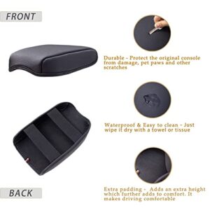 JDMCAR Center Console Cushion Compatible with Toyota Tacoma Accessories 2023 2022 2021 2020 2019 2018 2017 2016, Customized PU Leather Cover Center Console Lid Protector