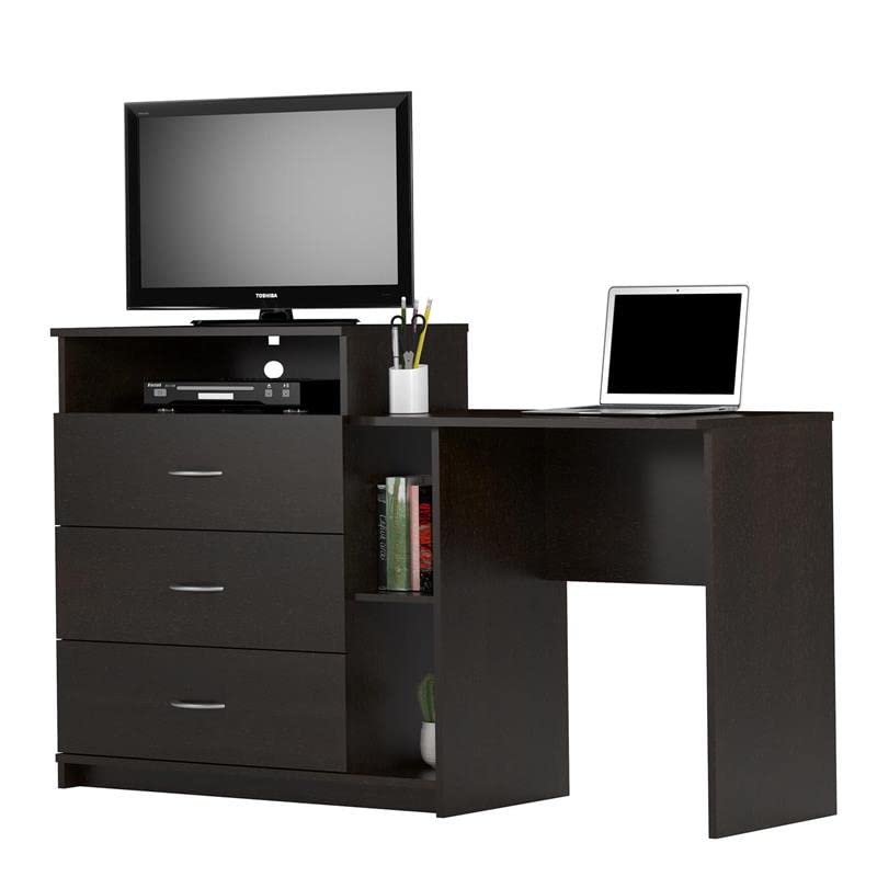 Ameriwood Home Rebel Media Dresser and Desk, Espresso