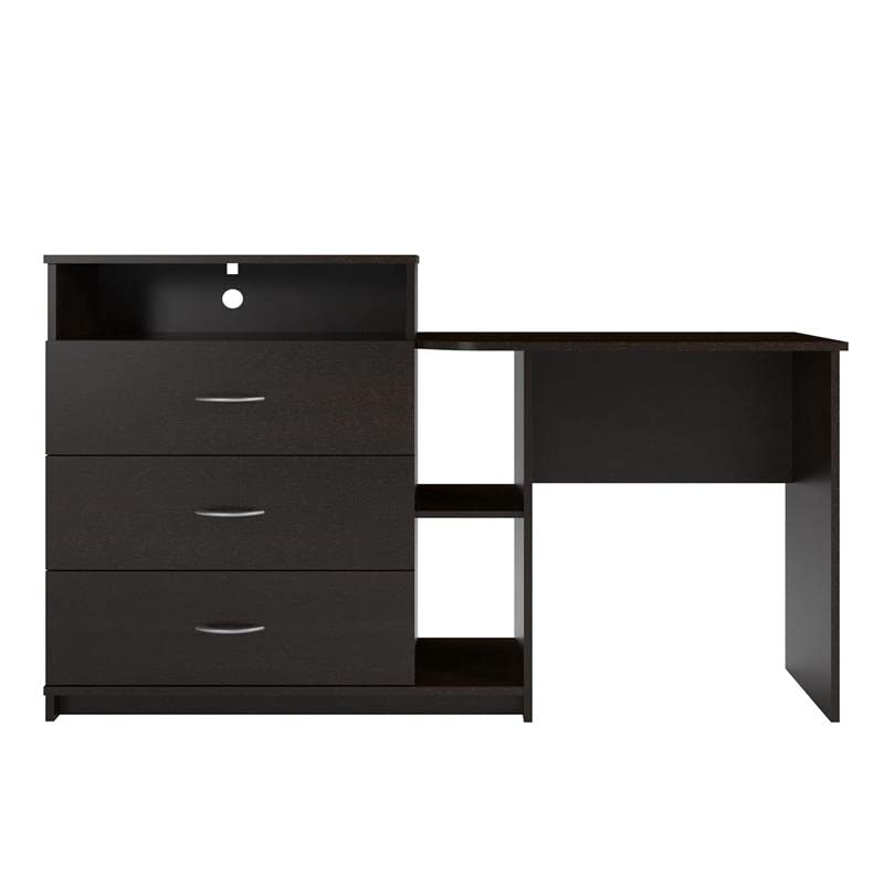 Ameriwood Home Rebel Media Dresser and Desk, Espresso