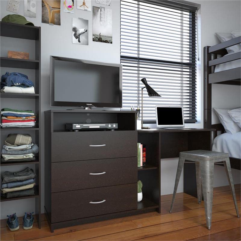 Ameriwood Home Rebel Media Dresser and Desk, Espresso