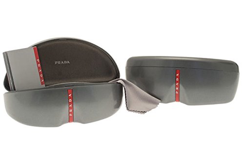 Prada Heritage PR 32PS 1AB5W1 Black Plastic Square Sunglasses Grey Gradient Polarized Lens