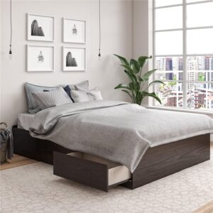 Ameriwood Home Full Platform Bed with Drawers, Espresso