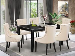 east west furniture dufr7-blk-02 dining table set