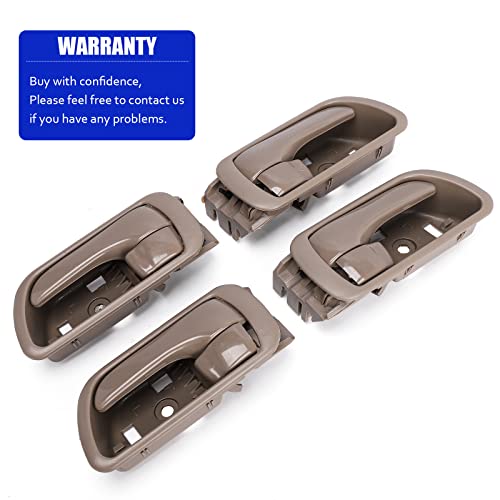 LCWRGS 4Pcs Interior Inside Door Handles Replacement for Toyota Camry 2002 2003 2004 2005 2006, Inner Door Handle Front/ Rear Driver & Passenger Side - Beige