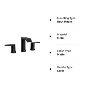 Moen 84763BL Genta 8 in. Widespread 2-Handle Bathroom Faucet in Matte Black