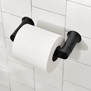 Moen Genta Matte Black Modern Double Post Wall Mount Pivoting Toilet Paper Holder, BH3808BL