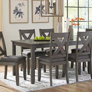 Signature Design by Ashley Caitbrook Rustic 7 Piece Dining Set, Include Table and 6 Chairs, Gray