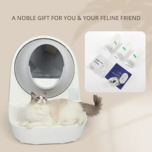 boqii Automatic Cat Litter Box, [13L Ultra-Large Waste Box] [Multi-cat Recognition] Self Cleaning Cat Litter Box with Removable Filter by Catlink APP Remote Control for Multiple Cats