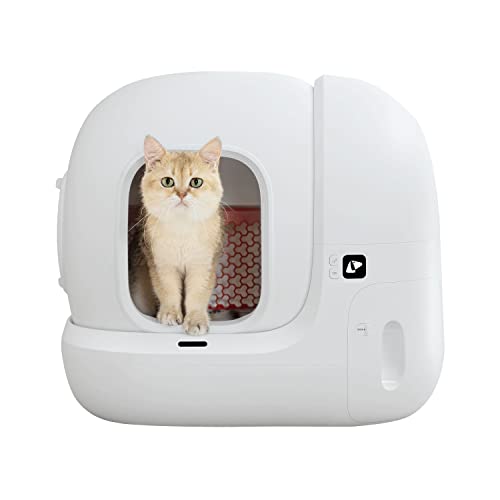 PETKIT PURAMAX Automatic Cat Litter Box with Water Dissolvable Cat Litter(1 Bag), Self-Cleaning Smart Cat Litter Box, Odor Free/App Control/Wi-Fi Connection