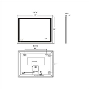 48x36 Inch LED Lighted Bathroom Wall Mounted Vanity Mirror, Dimmable Touch Switch Control, Adjustable Warm White Natural Daylight Lights, Vertical Horizontal Installation