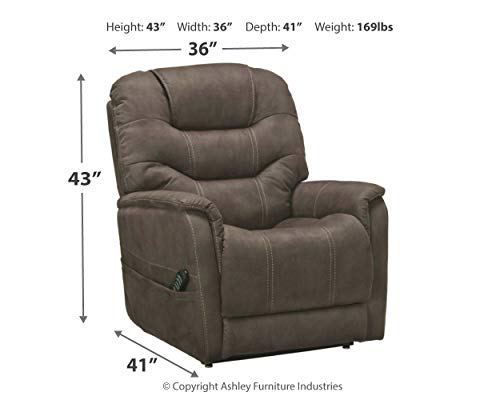 Signature Design by Ashley Ballister Contemporary Power Lift Recliner, Brown