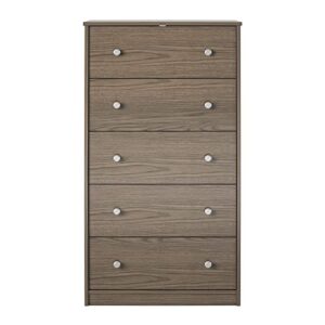 Ameriwood Home Ellwyn Tall 5 Drawer Dresser in Medium Brown