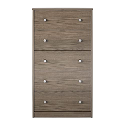 Ameriwood Home Ellwyn Tall 5 Drawer Dresser in Medium Brown