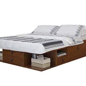 memomad Bali Storage Platform Bed with Drawers (Queen Size, Caramel)