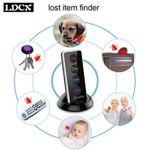 Key Finders,ldcx 85dB Remote Finder Wireless Item Rf Locator Make Noise,1 Rf Transmitter 4 Receivers w/ 131ft Working Range,Anti Lost Tag Key Wallet Pet Smart Tracker w/ Led Flashlight and Key Rings