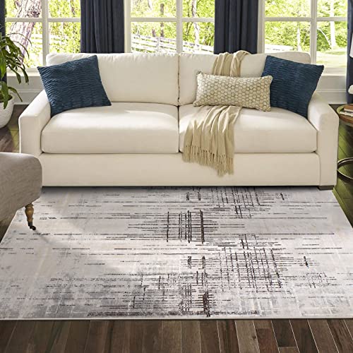 Calore Rugs Mordern Soft Abstract Distressed Area Rugs for Living Room/Bedroom/Dining Room,Medium Pile Carpet Floor Mat (5.2 x 6.5 ft, Gray/Beige)