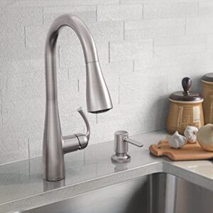 Moen 87014SRS Essie Pull-Down Sprayer Kitchen Faucet in Spot Resist Stainless with Soap Dispenser, Spot Resist Stainless