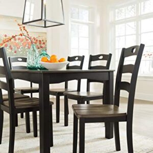 Signature Design by Ashley Froshburg Rustic 7 Piece Dining Set, Includes Table & 6 Chairs, Dark Brown