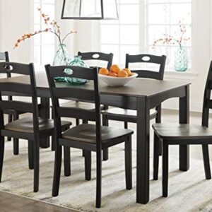 Signature Design by Ashley Froshburg Rustic 7 Piece Dining Set, Includes Table & 6 Chairs, Dark Brown