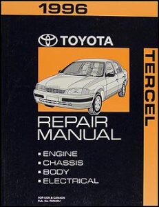 1996 toyota tercel repair shop manual original