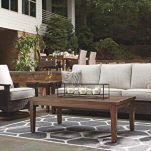 Signature Design by Ashley Paradise Trail Outdoor Patio Sofa with Cushion and 2 Pillows, Brown & Beige