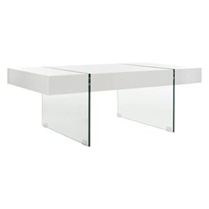 Safavieh Home Jacob White and Glass Leg Coffee Table