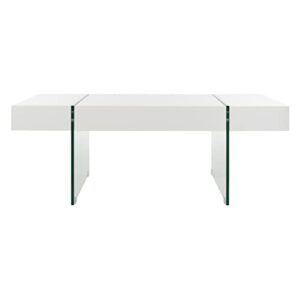 Safavieh Home Jacob White and Glass Leg Coffee Table