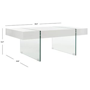 Safavieh Home Jacob White and Glass Leg Coffee Table