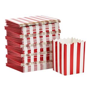 100 Pack Red and White Mini Popcorn Boxes for Party, Bulk Paper Popcorn Containers for Movie Night Decorations (3 x 4 In)