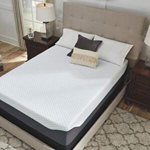 Signature Design by Ashley 14 Inch Elite Plush Mattress, Green Tea & Charcoal Infused Gel Memory Foam, Queen