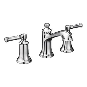 moen dartmoor chrome two-handle low arc bathroom faucet, valve sold separately, t6805