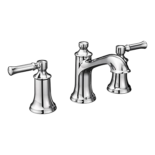 Moen Dartmoor Chrome Two-Handle Low Arc Bathroom Faucet, Valve Sold Separately, T6805