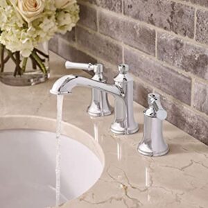 Moen Dartmoor Chrome Two-Handle Low Arc Bathroom Faucet, Valve Sold Separately, T6805