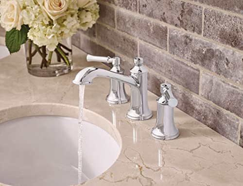 Moen Dartmoor Chrome Two-Handle Low Arc Bathroom Faucet, Valve Sold Separately, T6805