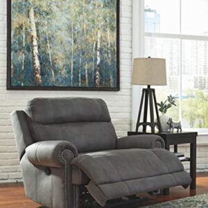 Signature Design by Ashley Clonmel Microfiber Extra Wide Manual Reclining Loveseat, Gray
