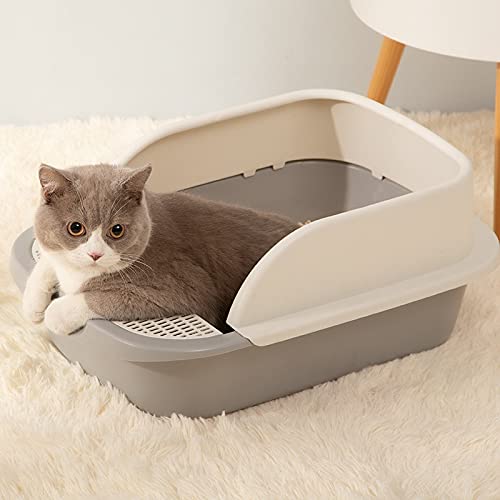 HONGFEISHANGMAO Cat Box Pet Toilet Cat Bedpans Cat Dog Tray Sandbox Home Plastic Anti Splash Bedpan Cats Litter Box Cat Dog Clean Toilet Supplies Cat Furniture (Color : Pink, Size : 31.2x13.7x44.3CM)