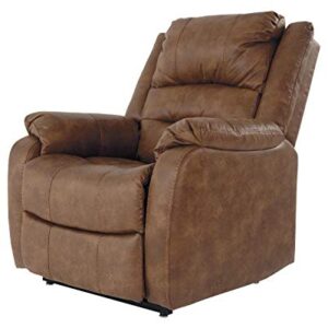 Signature Design by Ashley Yandel Faux Leather Electric Power Lift Recliner for Elderly, Brown