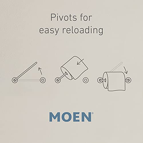 Moen DN8308BN Retreat Collection Double Post Pivoting Toilet Paper Holder, Brushed Nickel