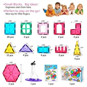 Jasonwell Magnetic Tiles Kids Magnetic Blocks Building Sets 3D Magnet Tile Building Blocks Magna Construction Educational STEM Toys Gifts for Toddlers Boys Girls 3 4 5 6 7 8 9 10 + Year Old